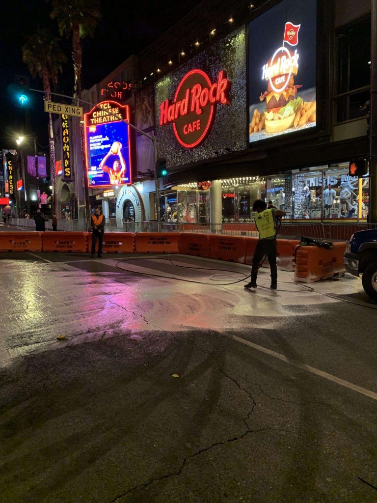 Our staff handles Hollywood pressure washing services at the central area of the Hollywood Walk of fame