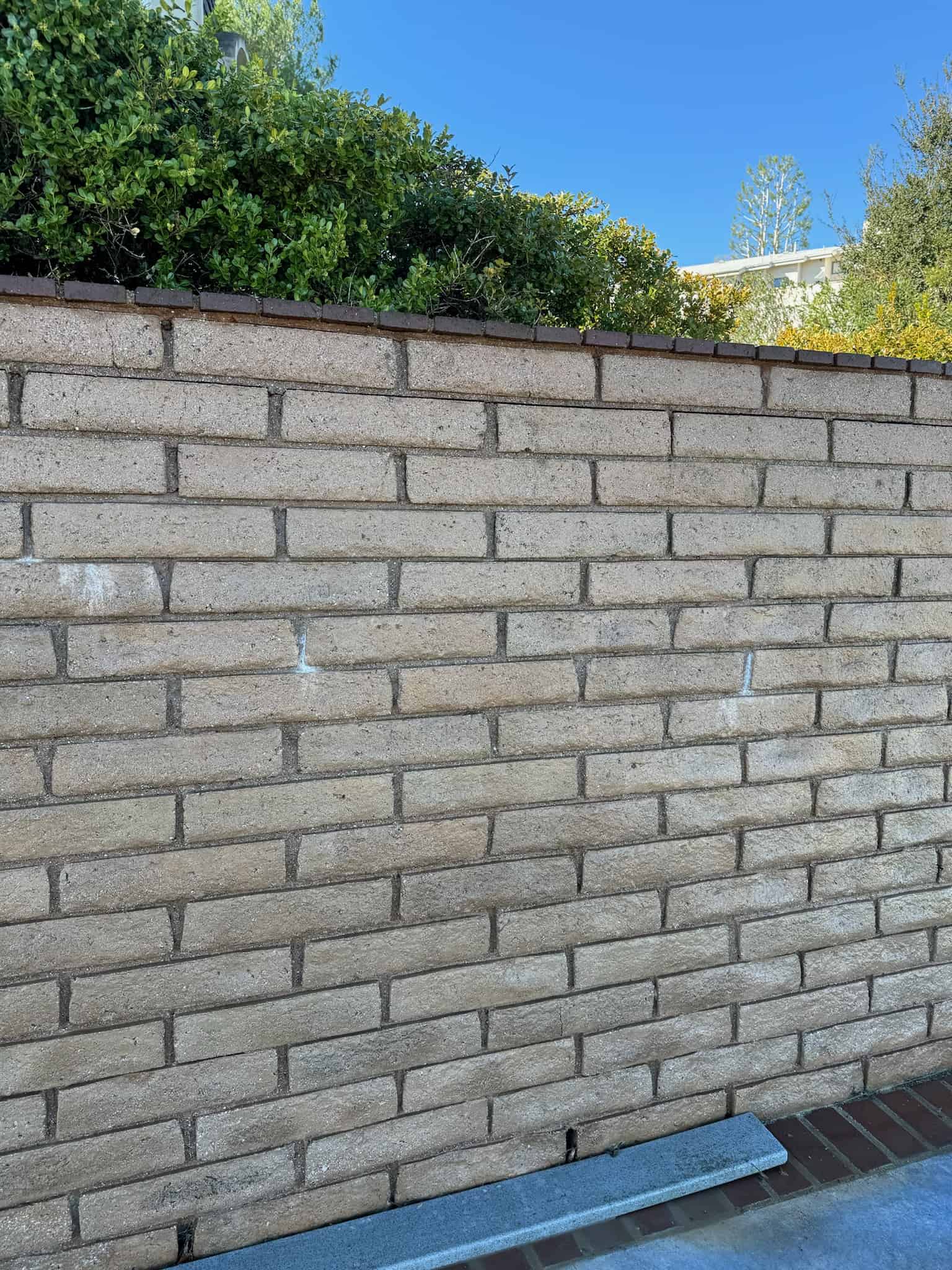 after photo of brick wall after it was power cleaned